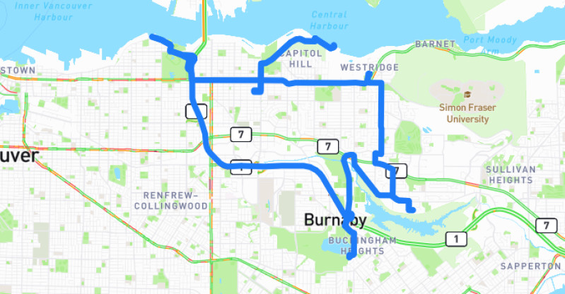 Photo of route Burnaby Mountain Scenic Loop in North Vancouver, British Columbia, Canada