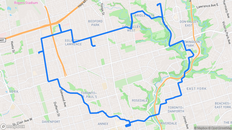 Photo of route Toronto Ravine Valley Loop in Toronto, Ontario, Canada