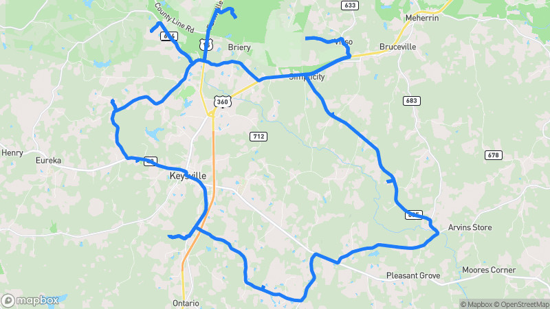 Photo of route Scenic Farmville Loop in Keysville, Virginia, United States