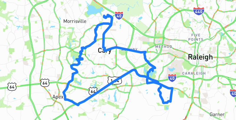 Photo of route Umstead-Lake Crabtree Loop in Cary, North Carolina, United States